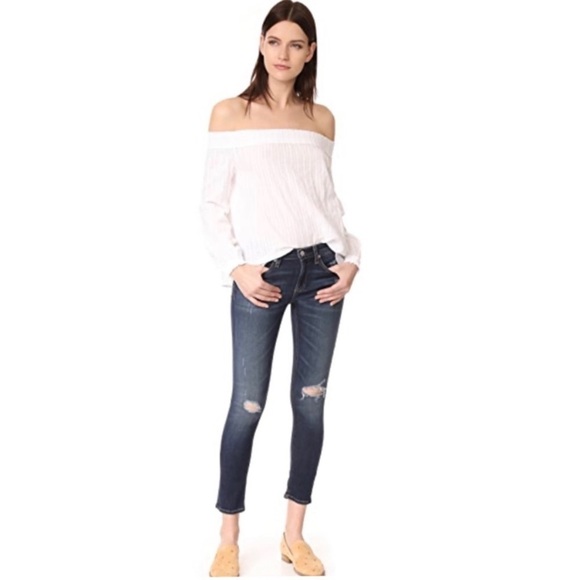 Rag and Bone Skinny Ripped Knees Distressed Jeans in Couleur W1502K520 - Picture 2 of 8